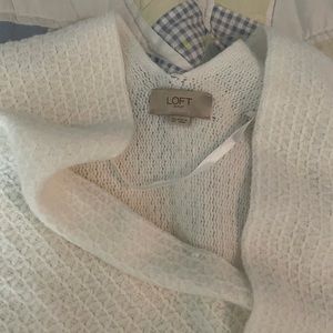 Loft sweater poncho throw with fringe